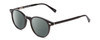 Profile View of Ernest Hemingway H4908 Designer Polarized Reading Sunglasses with Custom Cut Powered Smoke Grey Lenses in Gloss Black Unisex Round Full Rim Acetate 49 mm