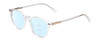 Profile View of Ernest Hemingway H4908 Designer Progressive Lens Blue Light Blocking Eyeglasses in Clear Crystal Unisex Round Full Rim Acetate 49 mm