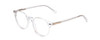 Profile View of Ernest Hemingway H4908 Designer Progressive Lens Blue Light Blocking Eyeglasses in Clear Crystal Unisex Round Full Rim Acetate 49 mm