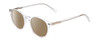 Profile View of Ernest Hemingway H4908 Designer Polarized Sunglasses with Custom Cut Amber Brown Lenses in Clear Crystal Unisex Round Full Rim Acetate 49 mm