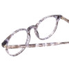 Close Up View of Ernest Hemingway H4908 Designer Bi-Focal Prescription Rx Eyeglasses in Grey Crystal Smoke Marble Unisex Round Full Rim Acetate 49 mm
