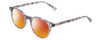 Profile View of Ernest Hemingway H4908 Designer Polarized Sunglasses with Custom Cut Red Mirror Lenses in Grey Crystal Smoke Marble Unisex Round Full Rim Acetate 49 mm
