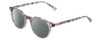 Profile View of Ernest Hemingway H4908 Designer Polarized Sunglasses with Custom Cut Smoke Grey Lenses in Grey Crystal Smoke Marble Unisex Round Full Rim Acetate 49 mm