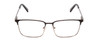 Front View of Ernest Hemingway H4909 Designer Reading Eye Glasses with Custom Cut Powered Lenses in Black/Gun Metal Unisex Rectangle Full Rim Metal 55 mm