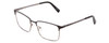 Profile View of Ernest Hemingway H4909 Designer Blue Light Blocking Eyeglasses in Black/Gun Metal Unisex Rectangle Full Rim Metal 55 mm