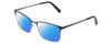 Profile View of Ernest Hemingway H4909 Designer Polarized Sunglasses with Custom Cut Blue Mirror Lenses in Black/Gun Metal Unisex Rectangle Full Rim Metal 55 mm