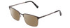 Profile View of Ernest Hemingway H4909 Designer Polarized Sunglasses with Custom Cut Amber Brown Lenses in Black/Gun Metal Unisex Rectangle Full Rim Metal 55 mm
