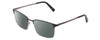 Profile View of Ernest Hemingway H4909 Designer Polarized Reading Sunglasses with Custom Cut Powered Smoke Grey Lenses in Black/Gun Metal Unisex Rectangle Full Rim Metal 55 mm