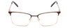 Front View of Ernest Hemingway H4909 Unisex Rectangle Designer Reading Glasses Brown/Gold 55mm