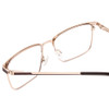 Close Up View of Ernest Hemingway H4909 Designer Reading Eye Glasses with Custom Cut Powered Lenses in Brown/Gold Unisex Rectangle Full Rim Metal 55 mm