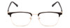 Front View of Ernest Hemingway H4904 Unisex Cateye Designer Reading Glasses in Black/Gold 55mm