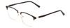Profile View of Ernest Hemingway H4904 Designer Blue Light Blocking Eyeglasses in Matte Black/Gold Unisex Cateye Full Rim Acetate 55 mm