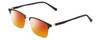 Profile View of Ernest Hemingway H4904 Designer Polarized Sunglasses with Custom Cut Red Mirror Lenses in Matte Black/Gold Unisex Cateye Full Rim Acetate 55 mm