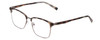 Profile View of Ernest Hemingway H4904 Designer Progressive Lens Blue Light Blocking Eyeglasses in Matte Grey Tortoise Havana/Gun Metal Unisex Cateye Full Rim Acetate 55 mm