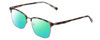 Profile View of Ernest Hemingway H4904 Designer Polarized Reading Sunglasses with Custom Cut Powered Green Mirror Lenses in Matte Grey Tortoise Havana/Gun Metal Unisex Cateye Full Rim Acetate 55 mm