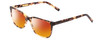 Profile View of Ernest Hemingway H4905 Designer Polarized Sunglasses with Custom Cut Red Mirror Lenses in Antique Yellow Brown Tortoise Havana Ladies Classic Full Rim Acetate 53 mm