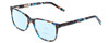 Profile View of Ernest Hemingway H4905 Designer Progressive Lens Blue Light Blocking Eyeglasses in Blue Auburn Tortoise Havana Ladies Classic Full Rim Acetate 53 mm