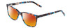Profile View of Ernest Hemingway H4905 Designer Polarized Sunglasses with Custom Cut Red Mirror Lenses in Blue Auburn Tortoise Havana Ladies Classic Full Rim Acetate 53 mm