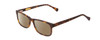 Profile View of Ernest Hemingway H4807 Designer Polarized Reading Sunglasses with Custom Cut Powered Amber Brown Lenses in Matte Yellow Brown Tortoise Havana Unisex Square Full Rim Acetate 54 mm