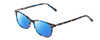 Profile View of Ernest Hemingway H4808 Designer Polarized Reading Sunglasses with Custom Cut Powered Blue Mirror Lenses in Blue Brown Black Glitter Marble Ladies Cateye Full Rim Acetate 52 mm