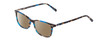 Profile View of Ernest Hemingway H4808 Designer Polarized Reading Sunglasses with Custom Cut Powered Amber Brown Lenses in Blue Brown Black Glitter Marble Ladies Cateye Full Rim Acetate 52 mm