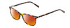 Profile View of Ernest Hemingway H4808 Designer Polarized Sunglasses with Custom Cut Red Mirror Lenses in Brown Yellow Gold Marble Ladies Cateye Full Rim Acetate 52 mm