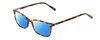 Profile View of Ernest Hemingway H4808 Designer Polarized Reading Sunglasses with Custom Cut Powered Blue Mirror Lenses in Brown Yellow Gold Marble Ladies Cateye Full Rim Acetate 52 mm