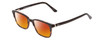 Profile View of Ernest Hemingway H4811 Designer Polarized Sunglasses with Custom Cut Red Mirror Lenses in Gloss Black/Auburn Brown Yellow Tortoise Havana Layered Unisex Cateye Full Rim Acetate 53 mm
