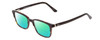 Profile View of Ernest Hemingway H4811 Designer Polarized Reading Sunglasses with Custom Cut Powered Green Mirror Lenses in Gloss Black/Auburn Brown Yellow Tortoise Havana Layered Unisex Cateye Full Rim Acetate 53 mm