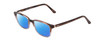 Profile View of Ernest Hemingway H4811 Designer Polarized Reading Sunglasses with Custom Cut Powered Blue Mirror Lenses in Brown Tortoise Havana/Grey Crystal Layered Unisex Cateye Full Rim Acetate 53 mm