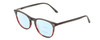 Profile View of Ernest Hemingway H4812 Designer Progressive Lens Blue Light Blocking Eyeglasses in Forest Green/Amber Brown Crystal Fade Ladies Round Full Rim Acetate 49 mm
