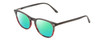 Profile View of Ernest Hemingway H4812 Designer Polarized Reading Sunglasses with Custom Cut Powered Green Mirror Lenses in Forest Green/Amber Brown Crystal Fade Ladies Round Full Rim Acetate 49 mm