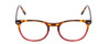 Front View of Ernest Hemingway H4812 Designer Reading Eye Glasses with Custom Cut Powered Lenses in Brown Yellow Tortoise Havana/Rose Red Crystal Fade Ladies Round Full Rim Acetate 49 mm