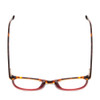 Top View of Ernest Hemingway H4812 Designer Bi-Focal Prescription Rx Eyeglasses in Brown Yellow Tortoise Havana/Rose Red Crystal Fade Ladies Round Full Rim Acetate 49 mm