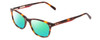 Profile View of Ernest Hemingway H4815 Designer Polarized Reading Sunglasses with Custom Cut Powered Green Mirror Lenses in Amber Brown Tortoise Havana Ladies Cateye Full Rim Acetate 52 mm