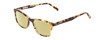 Profile View of Ernest Hemingway H4815 Designer Polarized Reading Sunglasses with Custom Cut Powered Sun Flower Yellow Lenses in Olive Green Brown Tortoise Havana Ladies Cateye Full Rim Acetate 52 mm