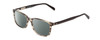 Profile View of Ernest Hemingway H4817 Designer Polarized Reading Sunglasses with Custom Cut Powered Smoke Grey Lenses in Grey Black Marble Crystal Unisex Oval Full Rim Acetate 55 mm