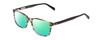 Profile View of Ernest Hemingway H4817 Designer Polarized Reading Sunglasses with Custom Cut Powered Green Mirror Lenses in Grey Black Marble Crystal Unisex Oval Full Rim Acetate 55 mm