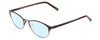Profile View of Ernest Hemingway H4821 Designer Blue Light Blocking Eyeglasses in Antique Brown Espresso Tortoise Ladies Cateye Full Rim Stainless Steel 52 mm