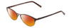 Profile View of Ernest Hemingway H4821 Designer Polarized Sunglasses with Custom Cut Red Mirror Lenses in Antique Brown Espresso Tortoise Ladies Cateye Full Rim Stainless Steel 52 mm