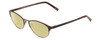 Profile View of Ernest Hemingway H4821 Designer Polarized Reading Sunglasses with Custom Cut Powered Sun Flower Yellow Lenses in Antique Brown Espresso Tortoise Ladies Cateye Full Rim Stainless Steel 52 mm