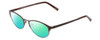 Profile View of Ernest Hemingway H4821 Designer Polarized Reading Sunglasses with Custom Cut Powered Green Mirror Lenses in Antique Brown Espresso Tortoise Ladies Cateye Full Rim Stainless Steel 52 mm