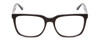 Front View of Ernest Hemingway H4823 Designer Reading Eye Glasses with Custom Cut Powered Lenses in Gloss Black/Clear Crystal Unisex Square Full Rim Acetate 53 mm
