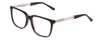 Profile View of Ernest Hemingway H4823 Designer Reading Eye Glasses with Custom Cut Powered Lenses in Gloss Black/Clear Crystal Unisex Square Full Rim Acetate 53 mm