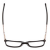 Top View of Ernest Hemingway H4823 Designer Reading Eye Glasses with Custom Cut Powered Lenses in Gloss Black/Clear Crystal Unisex Square Full Rim Acetate 53 mm