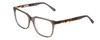Profile View of Ernest Hemingway H4823 Designer Progressive Lens Blue Light Blocking Eyeglasses in Grey Crystal/Brown Tortoise Havana Fade Unisex Square Full Rim Acetate 53 mm