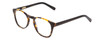 Profile View of Ernest Hemingway H4829 Designer Blue Light Blocking Eyeglasses in Antique Brown Yellow Tortoise Havana Black Unisex Round Full Rim Acetate 48 mm