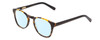 Profile View of Ernest Hemingway H4829 Designer Blue Light Blocking Eyeglasses in Antique Brown Yellow Tortoise Havana Black Unisex Round Full Rim Acetate 48 mm