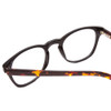 Close Up View of Ernest Hemingway H4829 Designer Reading Eye Glasses with Custom Cut Powered Lenses in Gloss Black/Auburn Brown Yellow Tortoise Havana Layered Unisex Round Full Rim Acetate 48 mm