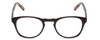 Front View of Ernest Hemingway H4829 Designer Reading Eye Glasses with Custom Cut Powered Lenses in Gloss Black/Auburn Brown Yellow Tortoise Havana Layered Unisex Round Full Rim Acetate 48 mm